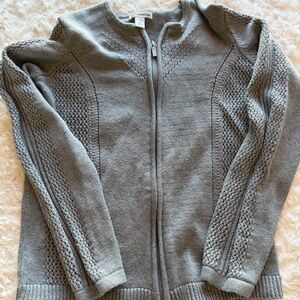 Croft & Barrow Women's Textured Knit Gray Sweater